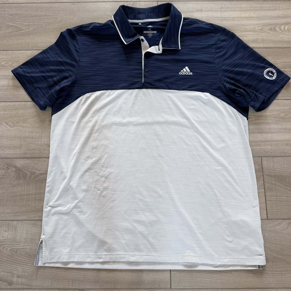 adidas Golf Polo Mens XL Navy White Colorblock